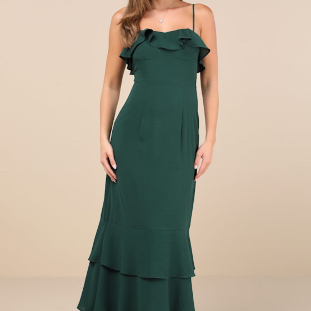 Lulus Lively Evenings Green Sleeveless Tiered Maxi Dress - Size XL